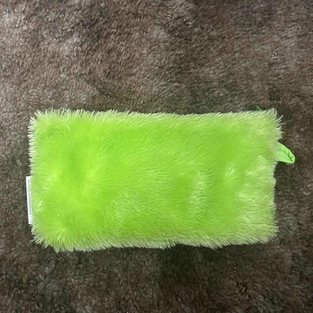 Fluffy Lime Green Pencil Bag or storage for any small items